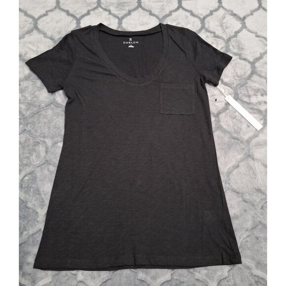 NEW Caslon Black V-Neck T-Shirt Sz XS - Picture 1 of 6